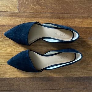 Black, velvet J.Crew flats